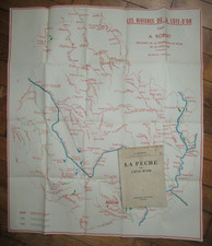 LIVRE 1950 LA PECHE EN COTE D' OR A ROBERT avec sa CARTE LIBRAIRIE DAMIDOT DIJON