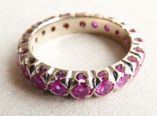 Bague alliance OR massif 18k + rubis Bijou ancien gold  ruby ring 