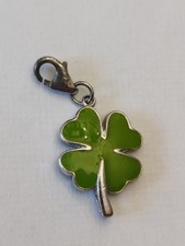 Charms Argent Massif 925 Émaillé 3,1 g Porte Bonheur Trèfle 4 Feuilles Bijoux