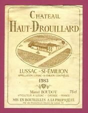 BO17 Etiquette Label BORDEAUX  LUSSAC ST-EMILION 1983 CHÂTEAU HAUT-DROUILLARD