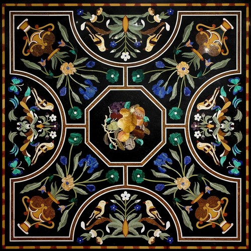Black marble center - black, dining