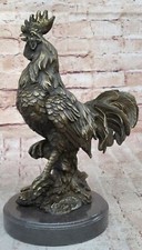 Sculpture Statue Coq En Bronze