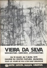 VIEIRA DA SILVA AFFICHE LITHO EXPOSITION 1979 SERIGRAPHIE GRAVURE LITHOGRAPHIE