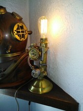 lampe steampunk en laiton pièce unique avec ampoule