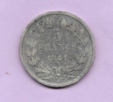 5 Francs Argent, FRANCE 1841, W, Lille, LOUIS PHILIPPE, 24.60 G, TTB, LF 320/94