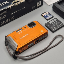Panasonic Lumix DMC-FT20 16.1MP Digital Camera Waterproof Orange, Charger, SD
