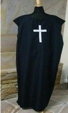 Chevaliers Templiers Tunique Médiévale Surcot Croix Blanche Tabard...