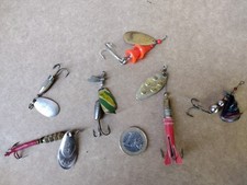 6 Anciennes Cuillères ... O'BLEU VALSE TECHNO-TAIL JAPAN MITCHELL Pêche Truite 