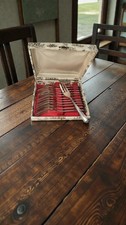 Coffret de 12 fourchettes à dessert en métal argenté Couverts Ancien