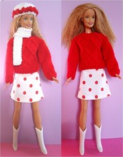 Barbie Lot vêtements poupée mannequin fait-main, Noël