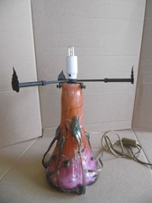 Michèle LUZORO Biot - Pied de Lampe Sculpture en Verre Multicouche Signé . RARE