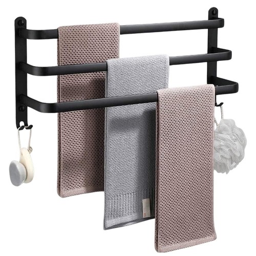 Porte serviettes noir 40cm - porte-serviettes,