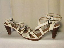 escarpins no name cuir blanc et camel 39