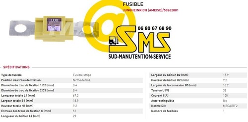 Fusible lame 100 ampere - fusible,