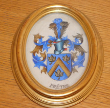 vintage blason FAMILLE PRETRE