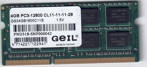 4gb ddr3 sodimm pc3 12800 - ddr3, pc3-12800