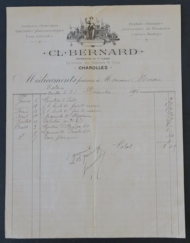Facture paris 1909 produit - facture,