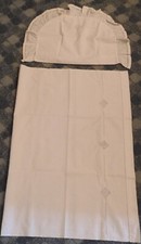 Lot parure Taie d oreiller + Drap vintage en tissu blanc pour lit bébé