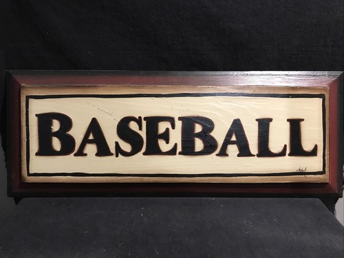 Baseball wooden sign hand - baseball,