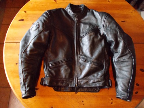 Blouson moto cuir - en, noir