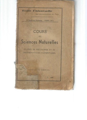 Cours sciences naturelles - de,