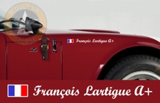 2 X NOM PILOTE + DRAPEAU COURSE BLANC AUTOCOLLANT STICKER (010)