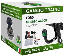 Attelage Fixe pour Ford MONDEO WAGON Famiiler pas auto-nivelant 01-07 13 câblage