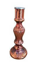 Bougeoir en verre mercurisé  20 cm couleur cuivre - Genevièvre LETHU