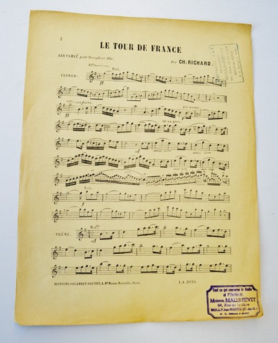 Partition pour saxophone alto