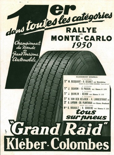 Publicité ancienne pneus