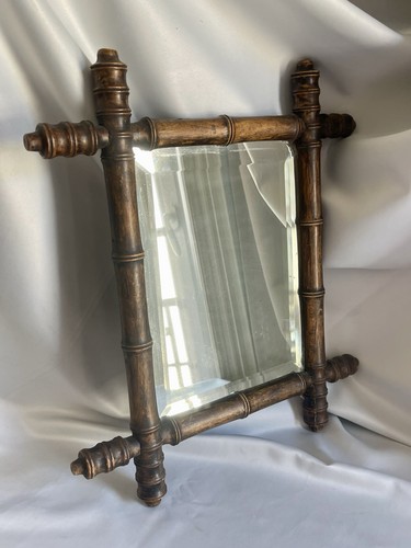 Miroir ancien bois tourné - miroir, en
