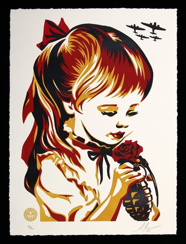 Shepard fairey war numbers - shepard, by