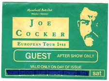 JOE COCKER invitation after show paris 1988