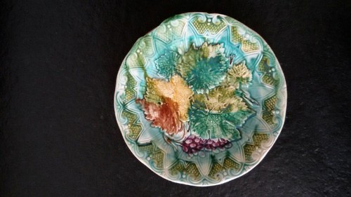 Ancienne assiette barbotine - en,