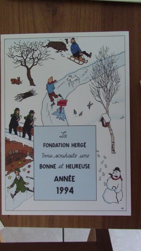 Tintin herge carte voeux - herge,