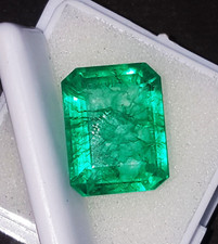 Pierre Précieuse Naturelle Émeraude 9,50 Ct Certifiée Avec Cadeau Gratuit