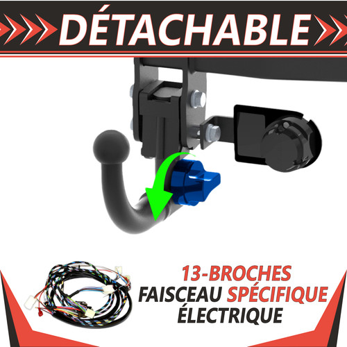 Attelage détachable faisceau - attelage, détachable+faisceau