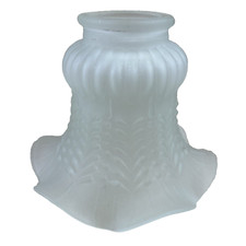 Globe Tulipe Abat-jour Verre Soufflé Blanc Transparent Motifs Moulés Ø 5 cm