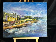 Ecole Moderne - Huile sur toile - Marie Claude Eguimendia - Paysage Ile St Cado