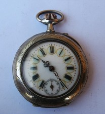 3403* montre gousset homme cartouche  remontage mécanique argent massif ancienne