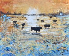 TAUREAUX EN CAMARGUE Tableau
