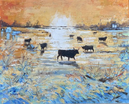Camargue taureau tableau - taureau,