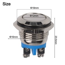 12V 16mm Métal Étanche