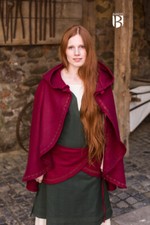 Moyen Âge Cape Affra - Laine Rouge Viking Cape Médiéval Cape Costume