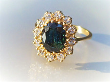 TRES BELLE BAGUE ANCIENNE 1960/70 en OR 18K 750 avec SAPHIR et DIAMANT / T54