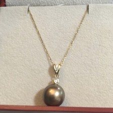 Tahitian Pearl 14K Gold 0.05Ct