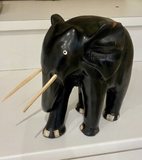 Statuette Éléphant Afrique En Ébène Cf Photos 29/19