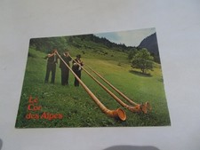 FOLKLORE MUSIQUE  LE COR DES ALPES 3 HOMMES EN ACTION FOLKLORE COSTUMES