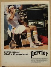Publicité Papier - Boisson PERRIER avec Guillermo Vilas de 1981