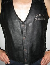 Gilet cuir harley davidson - cuir, harley-davidson